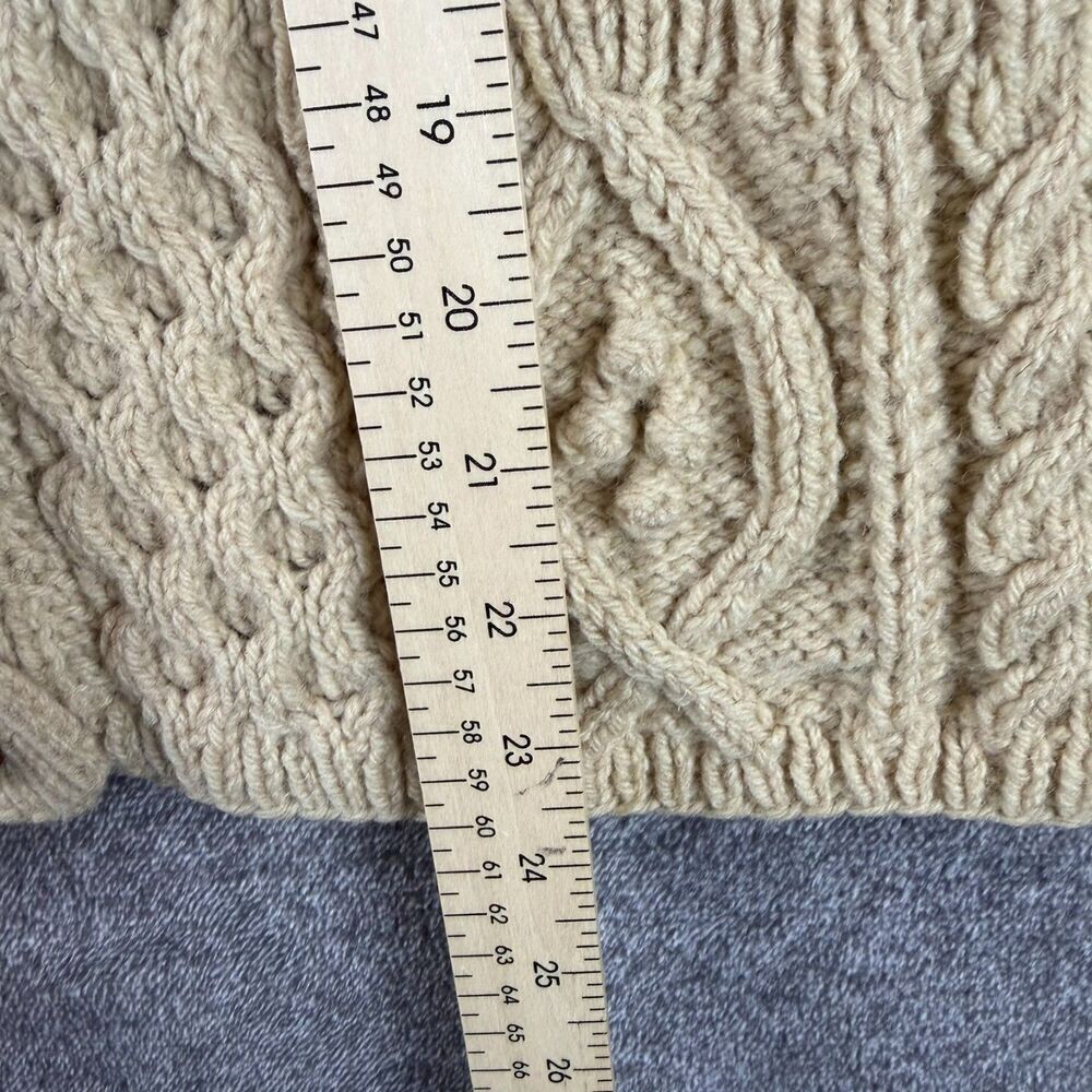 Vtg 60's 70's Abercrombie & Fitch Virgin Wool Cable Knit Cardigan Ireland M/L - Picture 6 of 11